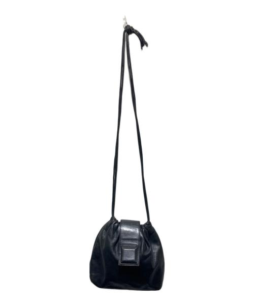 LOEWE（ロエベ）LOEWE (ロエベ) 巾着レザーショルダーバッグ ブラックの古着・服飾アイテム