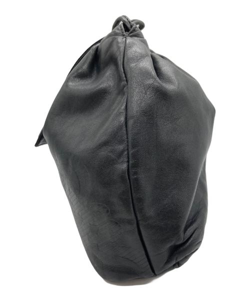 LOEWE（ロエベ）LOEWE (ロエベ) 巾着レザーショルダーバッグ ブラックの古着・服飾アイテム
