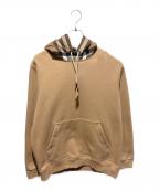 BURBERRYバーバリー）の古着「チェックトリムパーカー」｜ブラウン