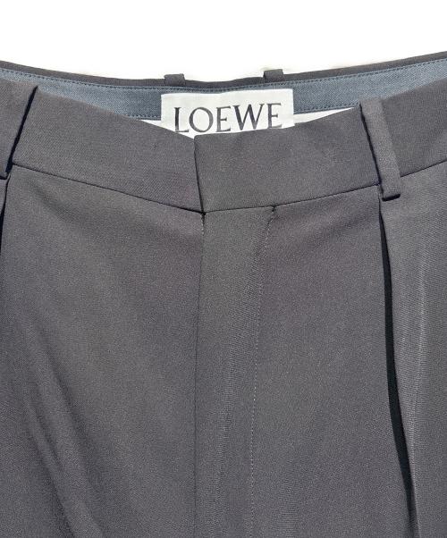 LOEWE（ロエベ）LOEWE (ロエベ) アナグラム刺繍スラックスパンツ ブラック サイズ:48の古着・服飾アイテム