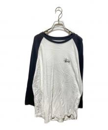 stussy（ステューシー）の古着「ラグランTシャツ」｜ホワイト×ブラック