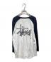 stussy (ステューシー) ラグランTシャツ ホワイト×ブラック サイズ:Ｍ：5000円