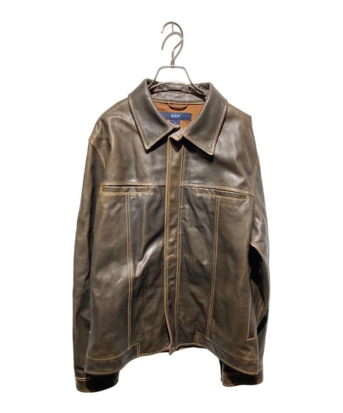 OLD GAP（オールドギャップ）OLD GAP (オールドギャップ) シングルライダースジャケット ブラウン サイズ:Ｍの古着・服飾アイテム