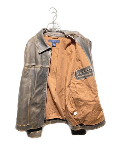 OLD GAP（オールドギャップ）OLD GAP (オールドギャップ) シングルライダースジャケット ブラウン サイズ:Ｍの古着・服飾アイテム