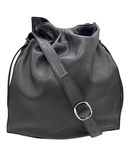 LOEWE（ロエベ）LOEWE (ロエベ) 巾着ショルダーバッグ ブラックの古着・服飾アイテム