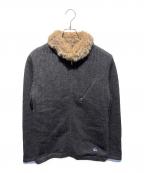 BURBERRY BLACK LABELバーバリーブラックレーベル）の古着「ラビットファー付ウールブルゾン」｜グレー