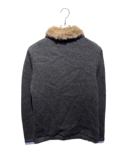 BURBERRY BLACK LABEL（バーバリーブラックレーベル）BURBERRY BLACK LABEL (バーバリーブラックレーベル) ラビットファー付ウールブルゾン グレー サイズ:2の古着・服飾アイテム