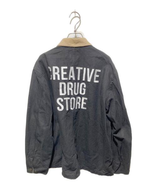 creative drug store（クリエイティブドラッグストア）CREATIVE DRUG STORE (クリエイティブドラッグストア) カバーオール ブラック サイズ:Ｌの古着・服飾アイテム