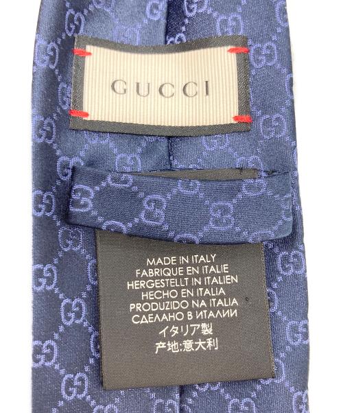 GUCCI（グッチ）GUCCI (グッチ) GGロゴネクタイ ネイビー サイズ:FREEの古着・服飾アイテム