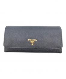 PRADA（プラダ）の古着「サフィアーノ長財布」｜ブラック