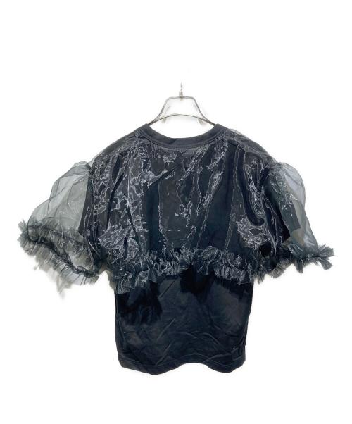 noir kei ninomiya（ノワール ケイ ニノミヤ）noir kei ninomiya (ノワール ケイ ニノミヤ) AW チュールフリルTシャツ シアースリーブ ブラック サイズ:1の古着・服飾アイテム
