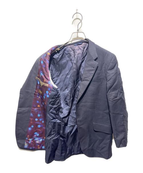 PAUL SMITH（ポールスミス）PAUL SMITH (ポールスミス) 裏地総柄ストライプ2Bジャケット ネイビー サイズ:Ｍの古着・服飾アイテム