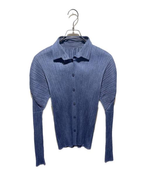 PLEATS PLEASE（プリーツプリーズ）PLEATS PLEASE (プリーツプリーズ) プリーツシャツ ブルー サイズ:3の古着・服飾アイテム