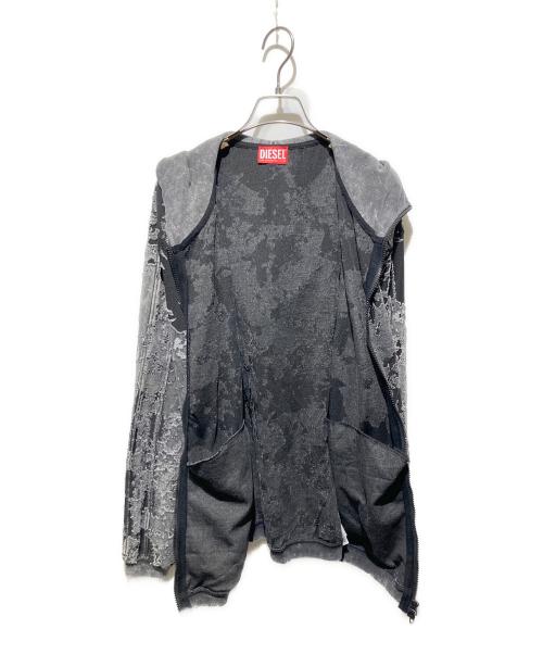 DIESEL（ディーゼル）DIESEL (ディーゼル) S-IRTA ジップパーカー グレー×ブラック サイズ:ＸＳの古着・服飾アイテム