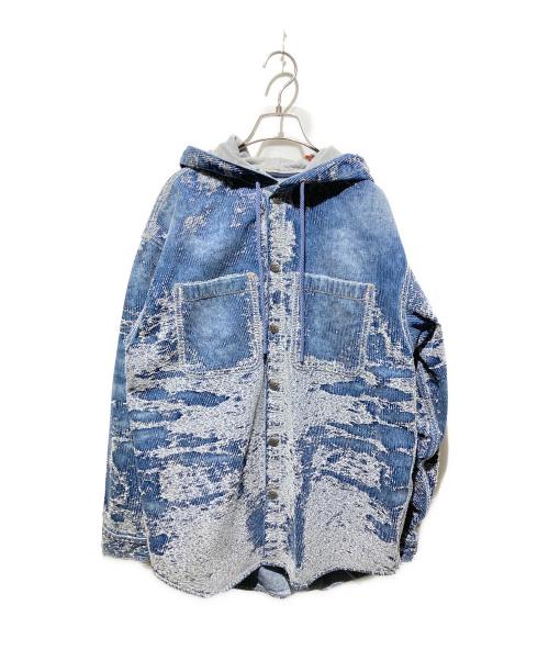 DIESEL（ディーゼル）DIESEL (ディーゼル) D-DEWNYS-HOOD-S ブルー×ホワイト サイズ:ＸＳの古着・服飾アイテム