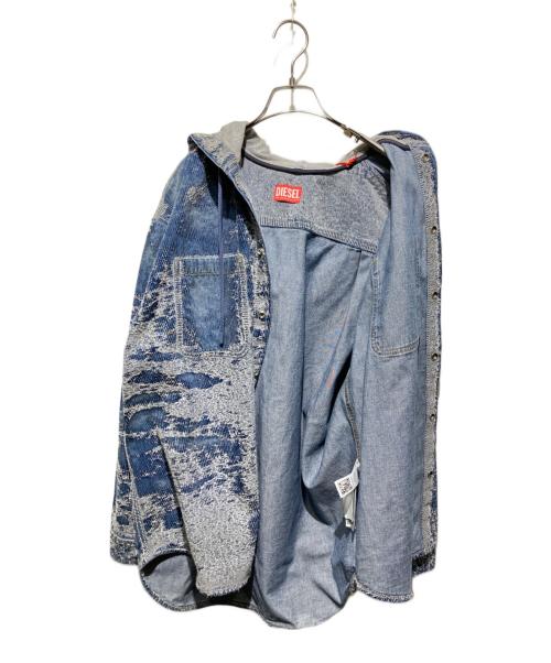 DIESEL（ディーゼル）DIESEL (ディーゼル) D-DEWNYS-HOOD-S ブルー×ホワイト サイズ:ＸＳの古着・服飾アイテム
