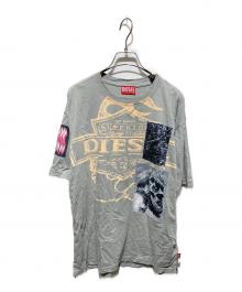 DIESEL（ディーゼル）の古着「T-BOXT-SLITS-R8 Tシャツ」｜グレー×ベージュ