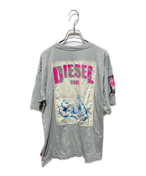 DIESEL（ディーゼル）DIESEL (ディーゼル) T-BOXT-SLITS-R8 Tシャツ グレー×ベージュ サイズ:ＸＳの古着・服飾アイテム