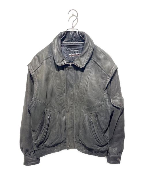 wilsons leather（ウィルソンズレザー）wilsons leather (ウィルソンズレザー) ライナー付きレザージャケット ブラック サイズ:Ｌの古着・服飾アイテム