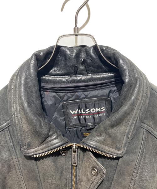 wilsons leather（ウィルソンズレザー）wilsons leather (ウィルソンズレザー) ライナー付きレザージャケット ブラック サイズ:Ｌの古着・服飾アイテム