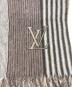 LOUIS VUITTON (ルイ ヴィトン) ロゴ刺繍 カシミヤ混ウールマフラー ブルー×グレー：20000円