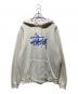 stussy（ステューシー）の古着「ストックロゴプリントパーカー」｜アイボリー
