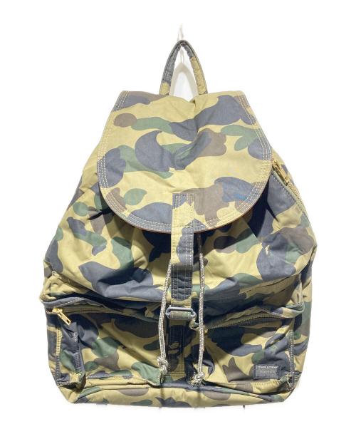 PORTER（ポーター）PORTER (ポーター) A BATHING APE (アベイシングエイプ) 1st CAMO RUCKSACK カーキの古着・服飾アイテム