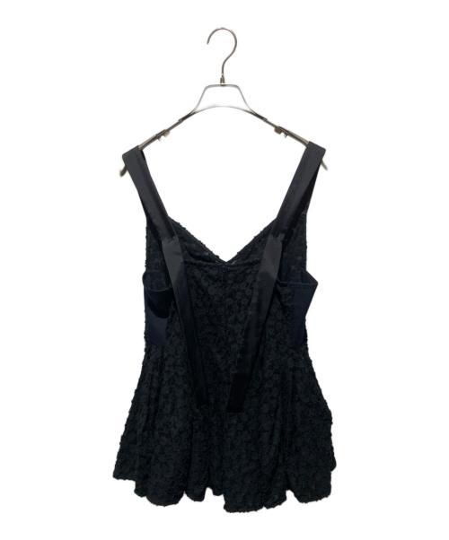 Curensology（カレンソロジー）Curensology (カレンソロジー) ジャガードバルーンキャミブラウス ブラック サイズ:Fの古着・服飾アイテム