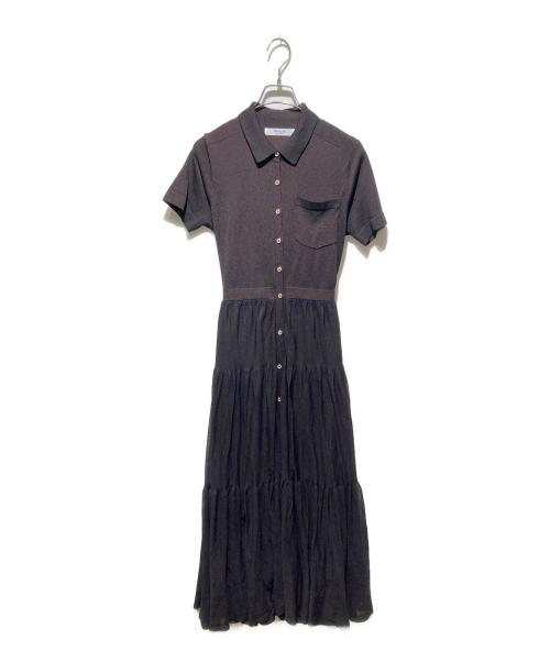 HER LIP TO（ハーリップトゥ）Her lip to (ハーリップトゥ) Romane Tiered Knit Dress/ニットワンピース ブラウン サイズ:Ｍの古着・服飾アイテム