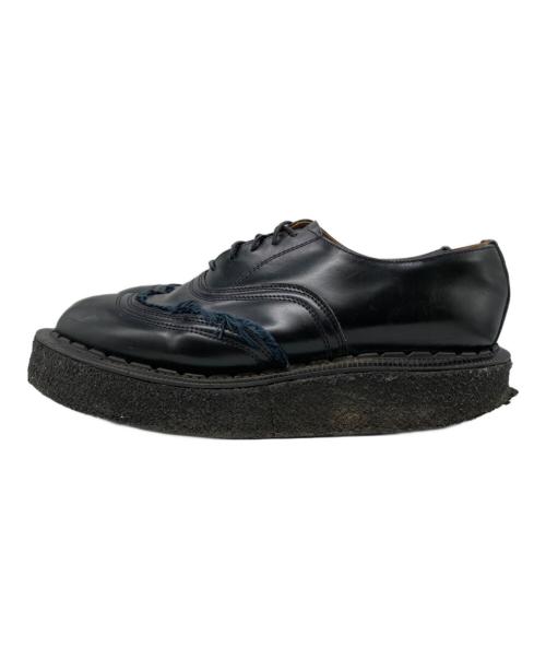 COMME des GARCONS HOMME PLUS（コムデギャルソンオムプリュス）COMME des GARCONS HOMME PLUS (コムデギャルソンオムプリュス) GEORGE COX (ジョージコックス) JOHNMOORE レイヤーデザインレザーオックスフォードシューズ ブラック サイズ:8の古着・服飾アイテム