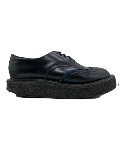 COMME des GARCONS HOMME PLUS（コムデギャルソンオムプリュス）COMME des GARCONS HOMME PLUS (コムデギャルソンオムプリュス) GEORGE COX (ジョージコックス) JOHNMOORE レイヤーデザインレザーオックスフォードシューズ ブラック サイズ:8の古着・服飾アイテム