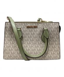 MICHAEL KORS（マイケルコース）の古着「2WAYショルダーバッグ」｜ホワイト×グリーン