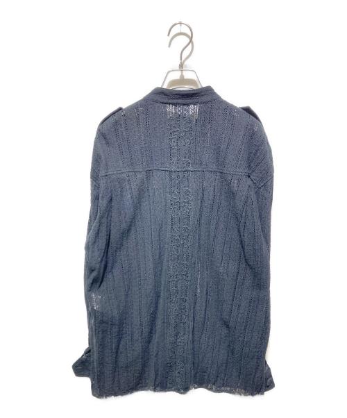 pheeta（フィータ）pheeta (フィータ) レースデザイン比翼バンドカラーシャツ ブラック サイズ:2の古着・服飾アイテム