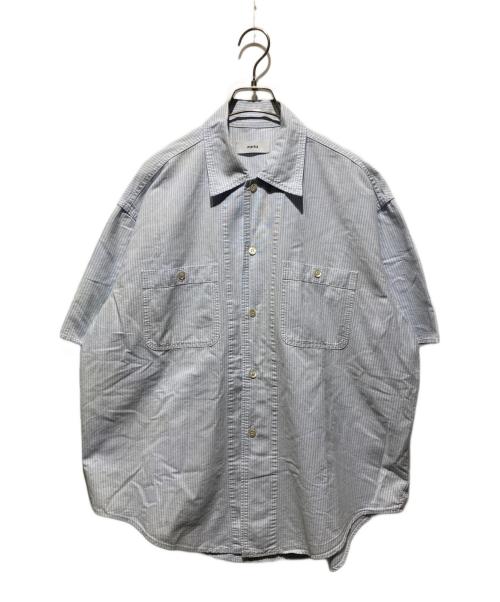 MARKA（マーカ）MARKA (マーカ) WORK SHIRT S/S ORGANIC COTTON OXFORD STRIPE ブルー サイズ:１の古着・服飾アイテム