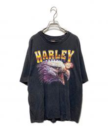 HARLEY-DAVIDSON（ハーレーダビッドソン）の古着「90s イーグルプリントTシャツ」｜ブラック