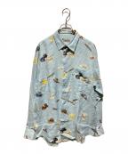 PAPAS ISLANDパパス アイランド）の古着「総柄シャツ」｜ブルー