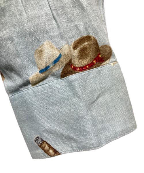 PAPAS ISLAND（パパス アイランド）PAPAS ISLAND (パパス アイランド) 総柄シャツ ブルー サイズ:不明の古着・服飾アイテム