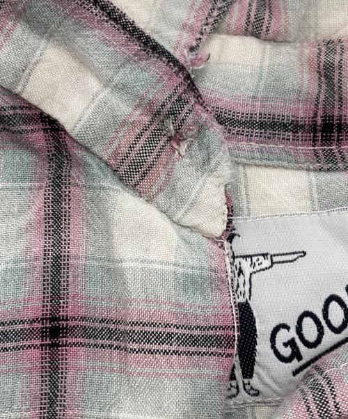 GOOUCH（グーチ）GOOUCH (グーチ) レーヨンオンブレチェックシャツ ピンク×グレー サイズ:Mの古着・服飾アイテム