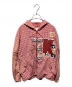 KARL HELMUTカールヘルム）の古着「ギンガムチェックフーデッドジャケット」｜レッド×ホワイト