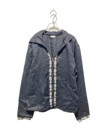 BEAMS（ビームス）の古着「リネンフーデッドジャケット」｜ブラック