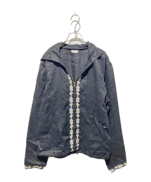 BEAMS（ビームス）BEAMS (ビームス) リネンフーデッドジャケット ブラック サイズ:Ｌの古着・服飾アイテム