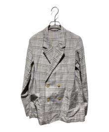 MACKINTOSH PHILOSOPHY（マッキントッシュ フィロソフィー）の古着「チェックダブルジャケット」｜グレー×ベージュ