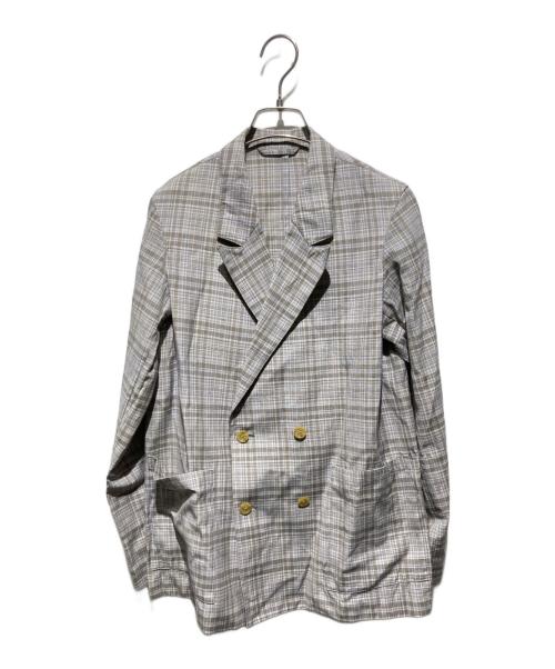 MACKINTOSH PHILOSOPHY（マッキントッシュ フィロソフィー）MACKINTOSH PHILOSOPHY (マッキントッシュ フィロソフィー) チェックダブルジャケット グレー×ベージュ サイズ:2の古着・服飾アイテム