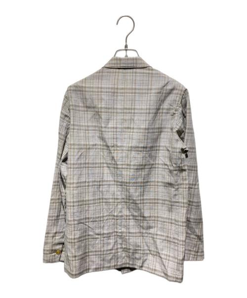 MACKINTOSH PHILOSOPHY（マッキントッシュ フィロソフィー）MACKINTOSH PHILOSOPHY (マッキントッシュ フィロソフィー) チェックダブルジャケット グレー×ベージュ サイズ:2の古着・服飾アイテム