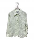 MARGARET HOWELLマーガレットハウエル）の古着「24SS COTTON SILK STRIPE」｜グリーン×ホワイト