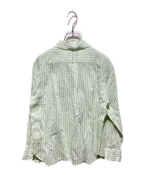MARGARET HOWELL（マーガレットハウエル）MARGARET HOWELL (マーガレットハウエル) 24SS COTTON SILK STRIPE グリーン×ホワイト サイズ:2の古着・服飾アイテム