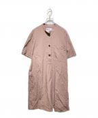 MARGARET HOWELLマーガレットハウエル）の古着「SANDED COTTON LINEN OP」｜ブラウン