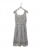 HER LIP TOハーリップトゥ）の古着「weed Midi Dress/ノースリーブワンピース」｜ブラック×ホワイト