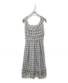 HER LIP TO（ハーリップトゥ）の古着「weed Midi Dress/ノースリーブワンピース」｜ブラック×ホワイト