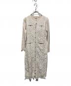 HER LIP TOハーリップトゥ）の古着「Victoria Lace Belted Knit Dress /ニットワンピース」｜ベージュ